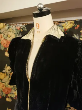 1940s black velvet dress