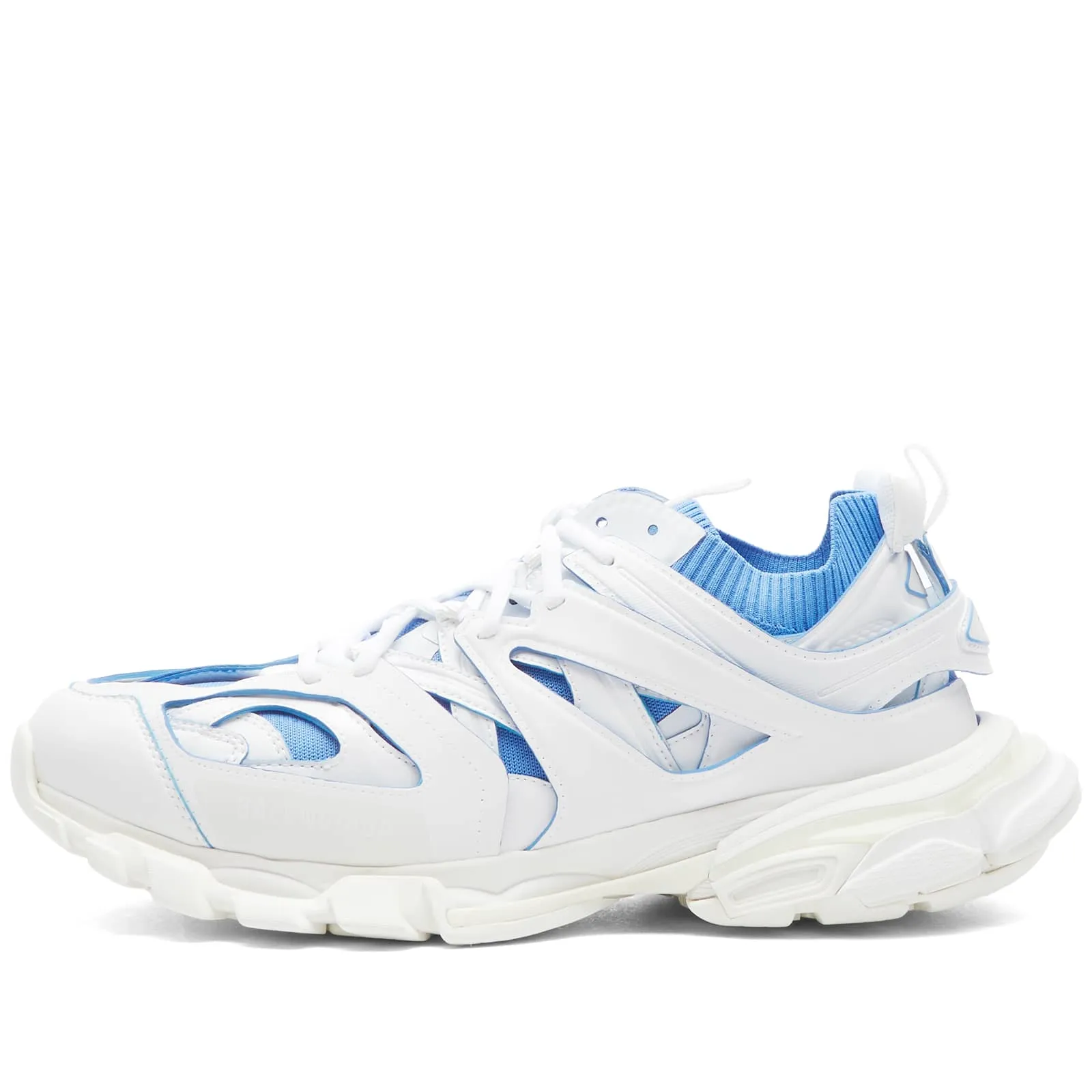 Balenciaga Track Sock Sneakers, White and Blue