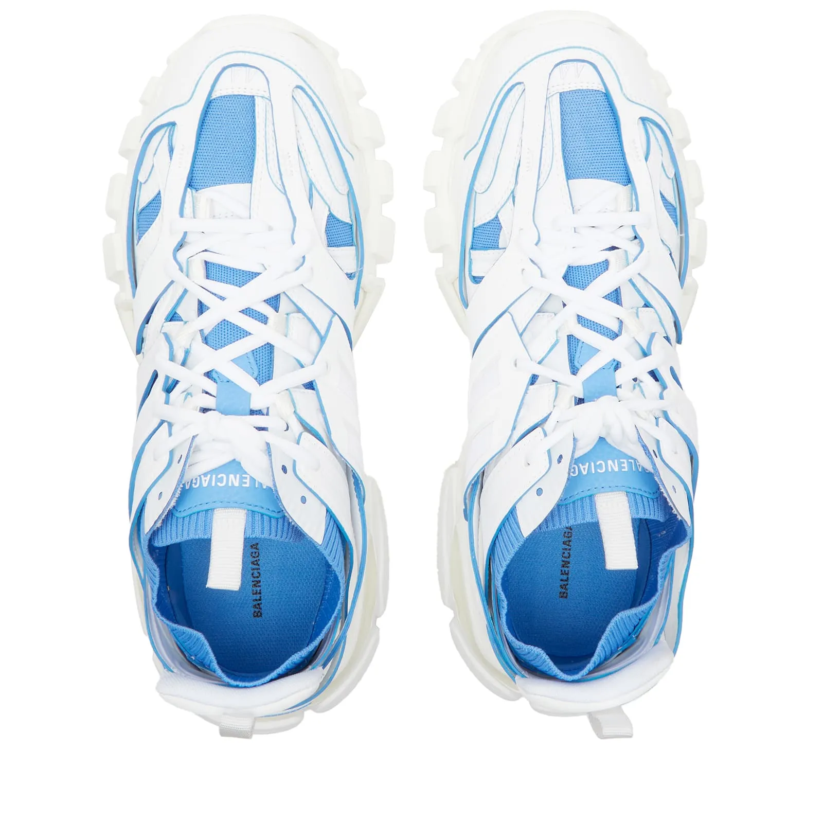 Balenciaga Track Sock Sneakers, White and Blue