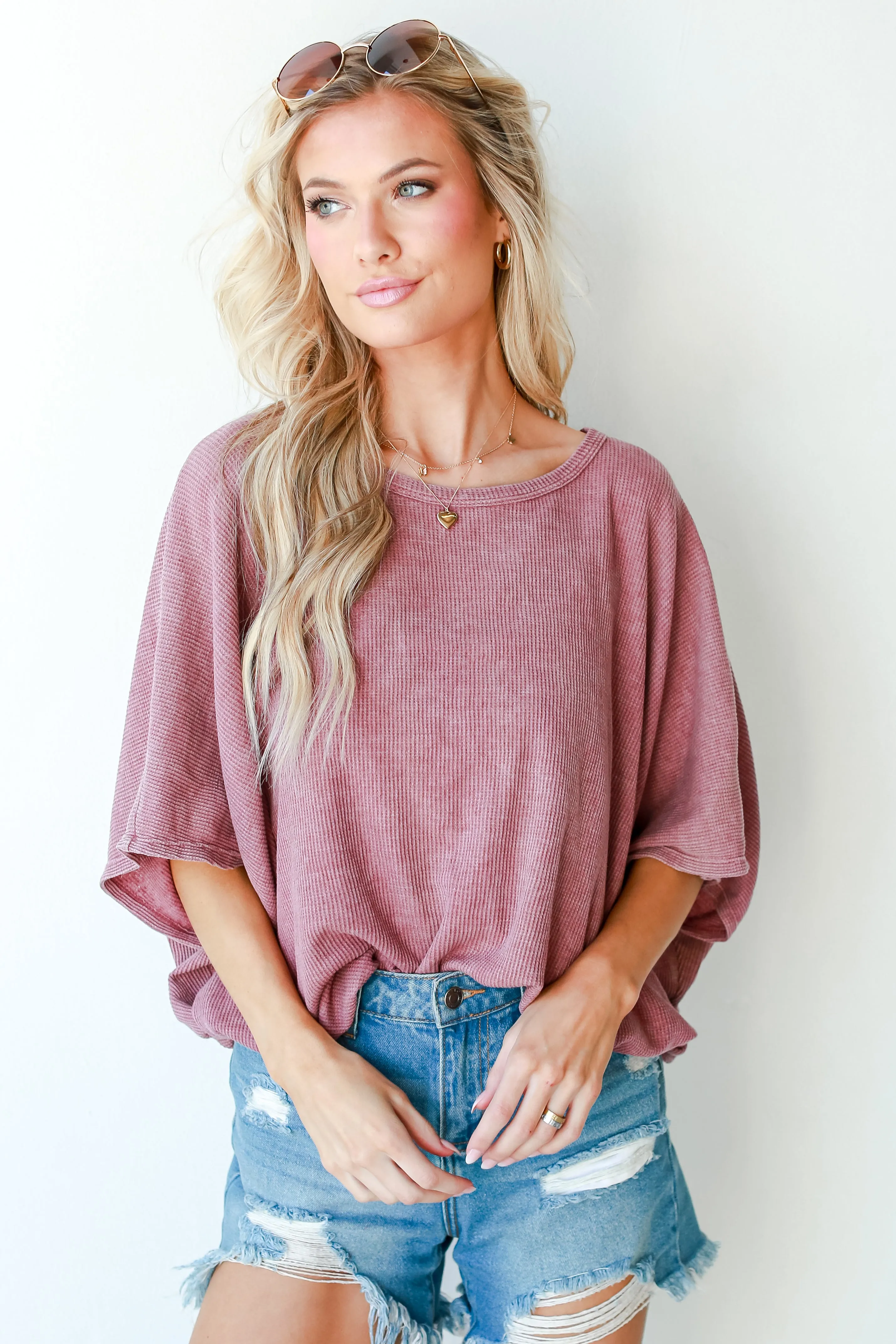 Be My Muse Waffle Knit Top