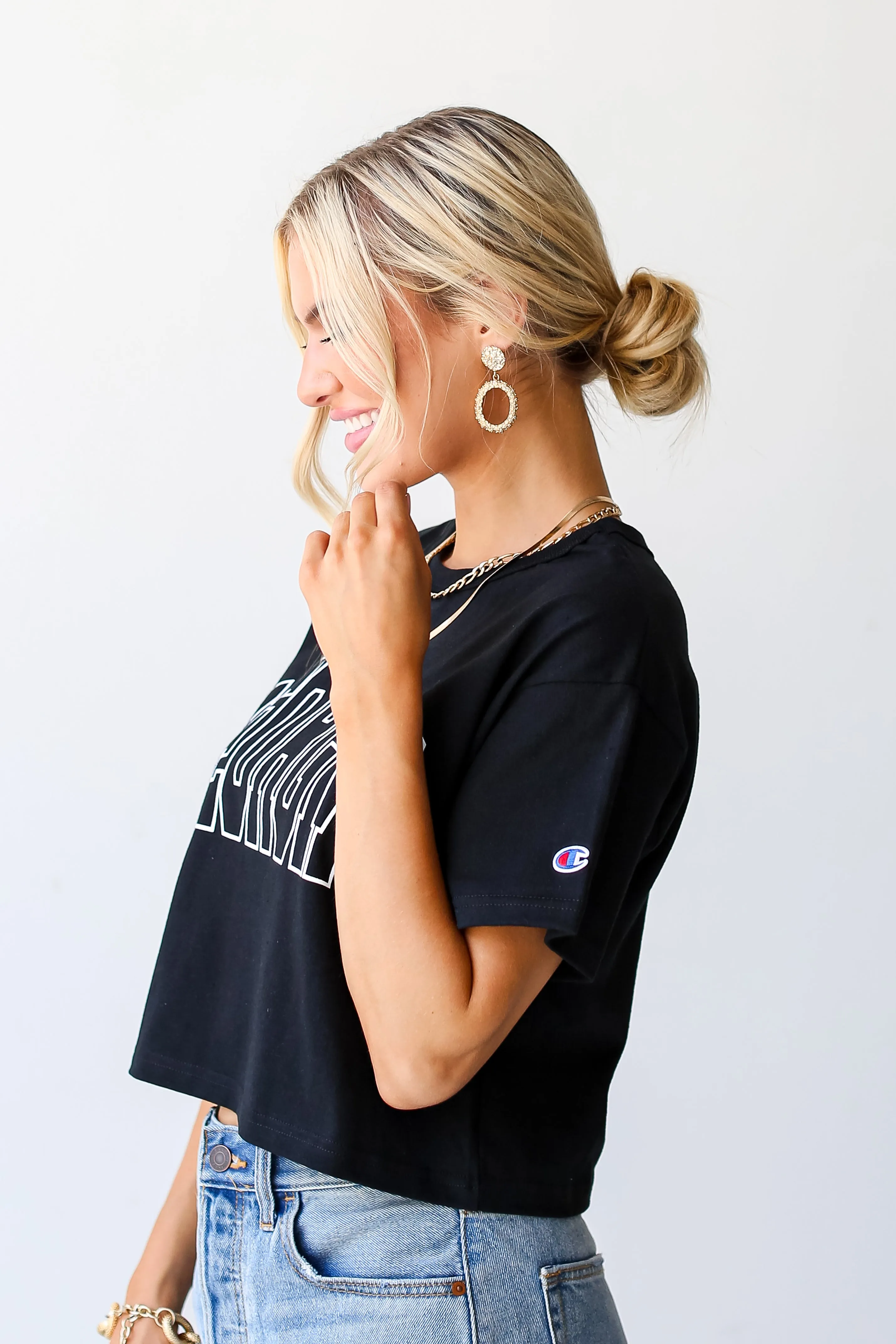 Black Georgia Cropped Tee