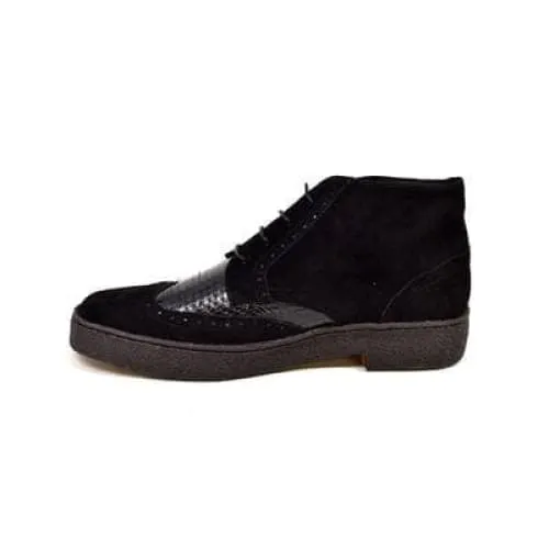 British Walkers Wingtip Men's Black Animal Leather