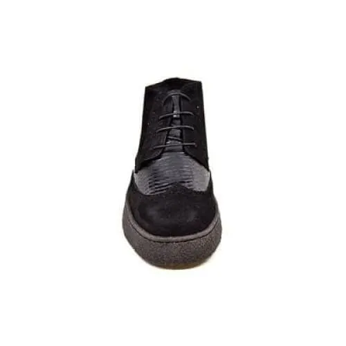 British Walkers Wingtip Men's Black Animal Leather