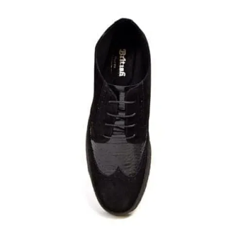 British Walkers Wingtip Men's Black Animal Leather