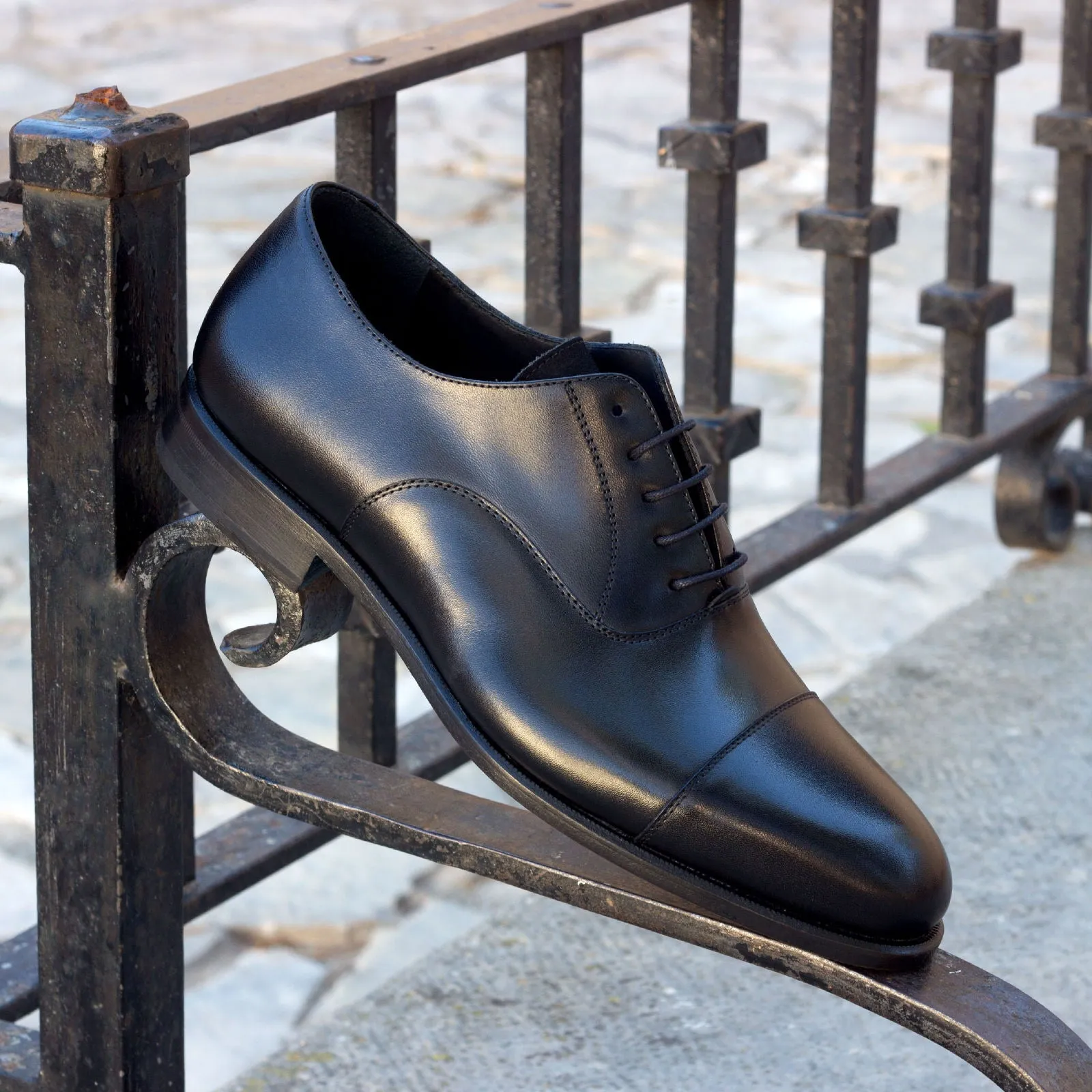 DapperFam Rafael in Black Men's Italian Leather & Lux Suede Oxford