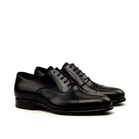 DapperFam Rafael in Black Men's Italian Leather & Lux Suede Oxford