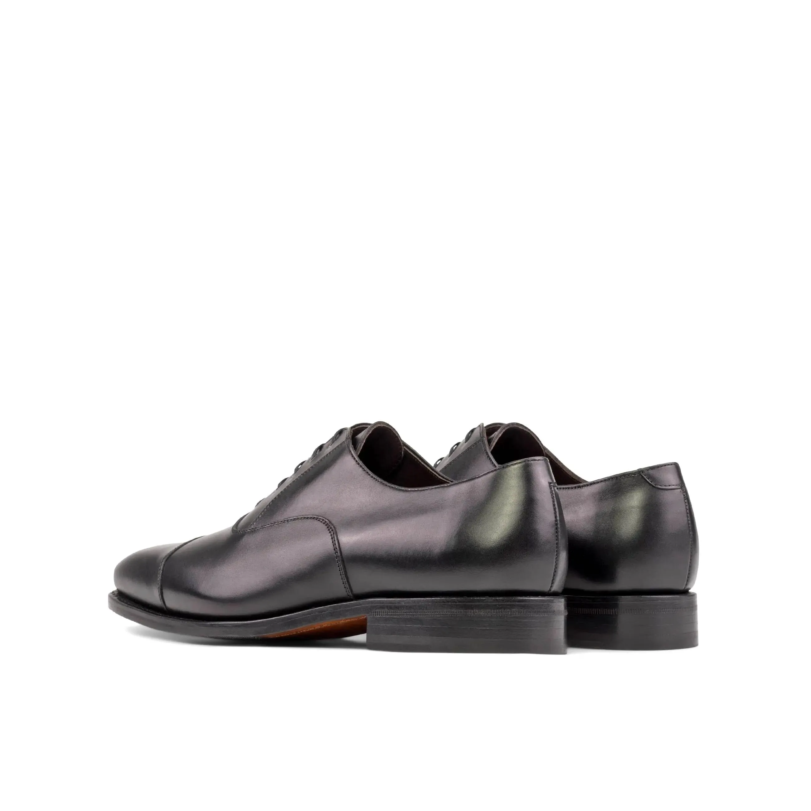 DapperFam Rafael in Black Men's Vitello Leather Oxford