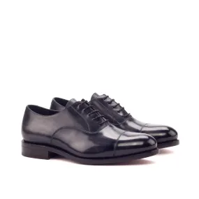 DapperFam Rafael in Grey Men's Hand-Painted Patina Oxford