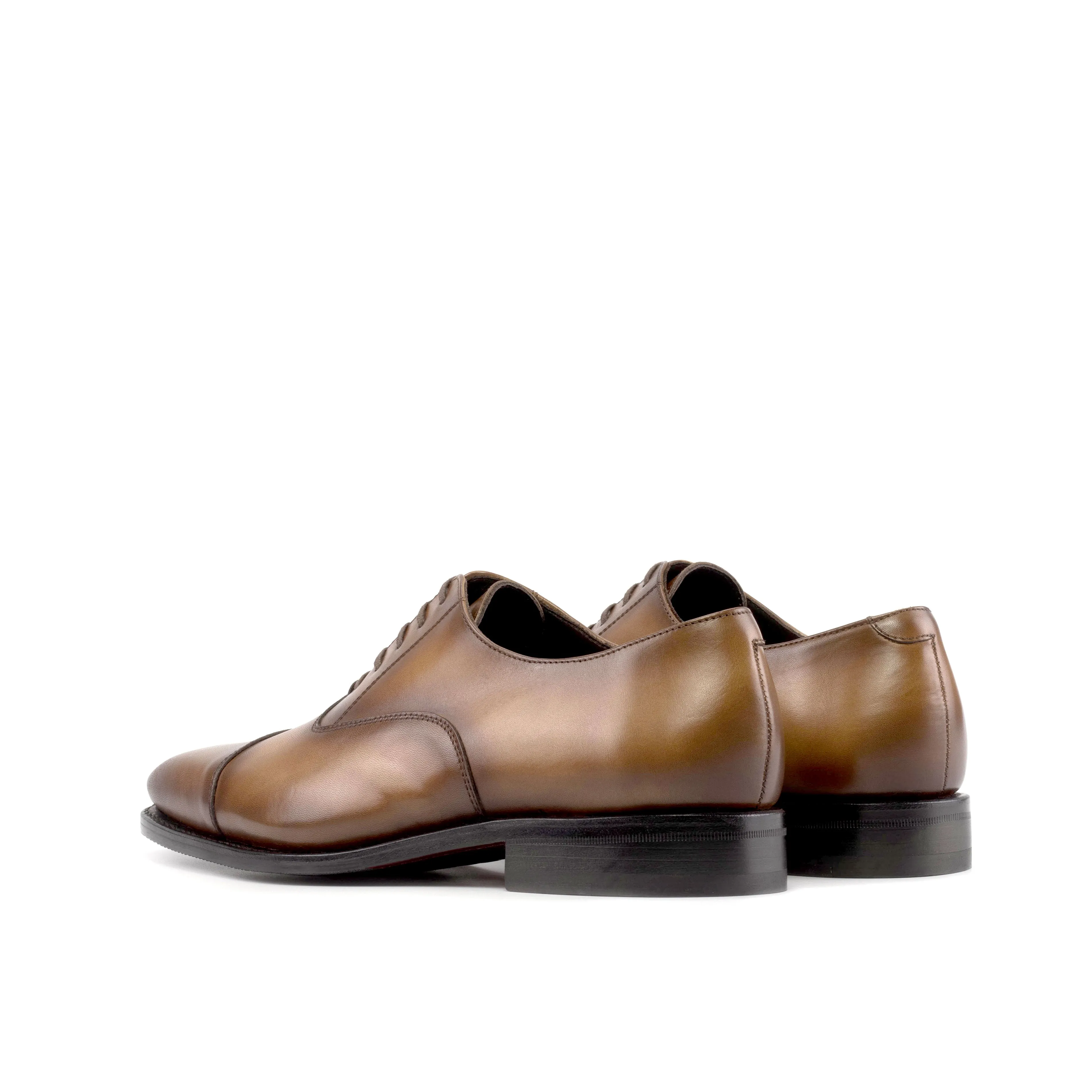 DapperFam Rafael in Med Brown Men's Hand-Painted Italian Leather Oxford