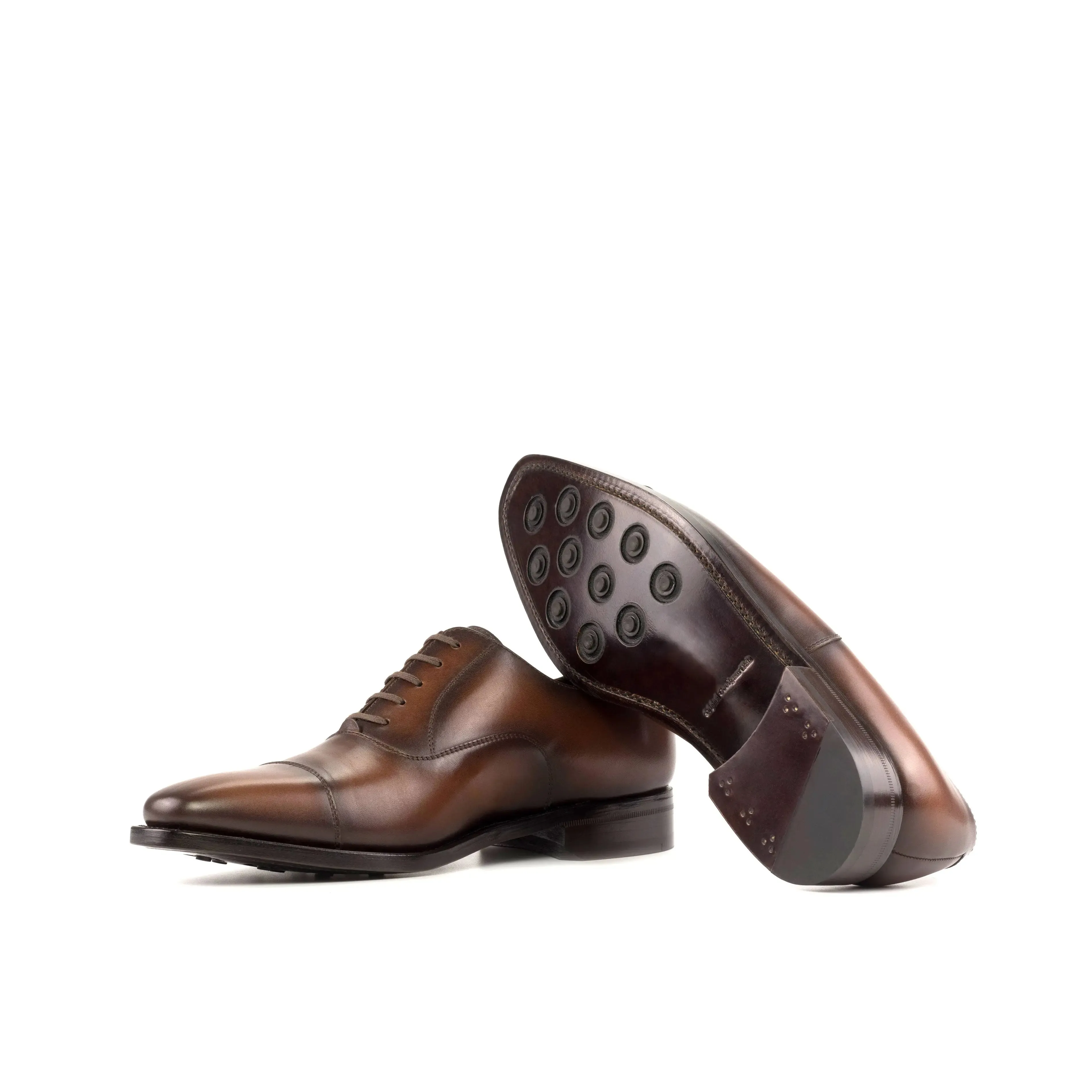 DapperFam Rafael in Med Brown Men's Italian Leather Oxford