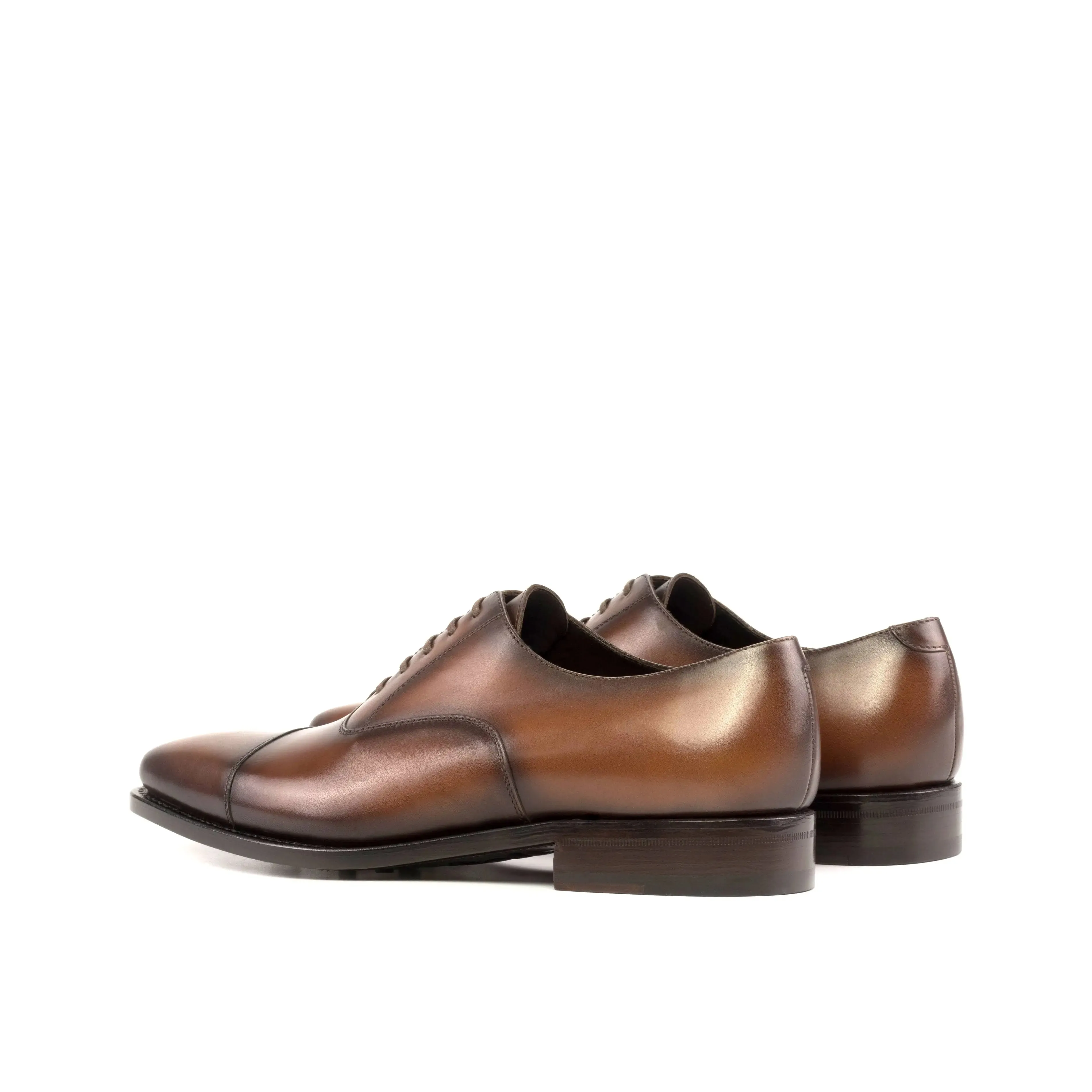 DapperFam Rafael in Med Brown Men's Italian Leather Oxford