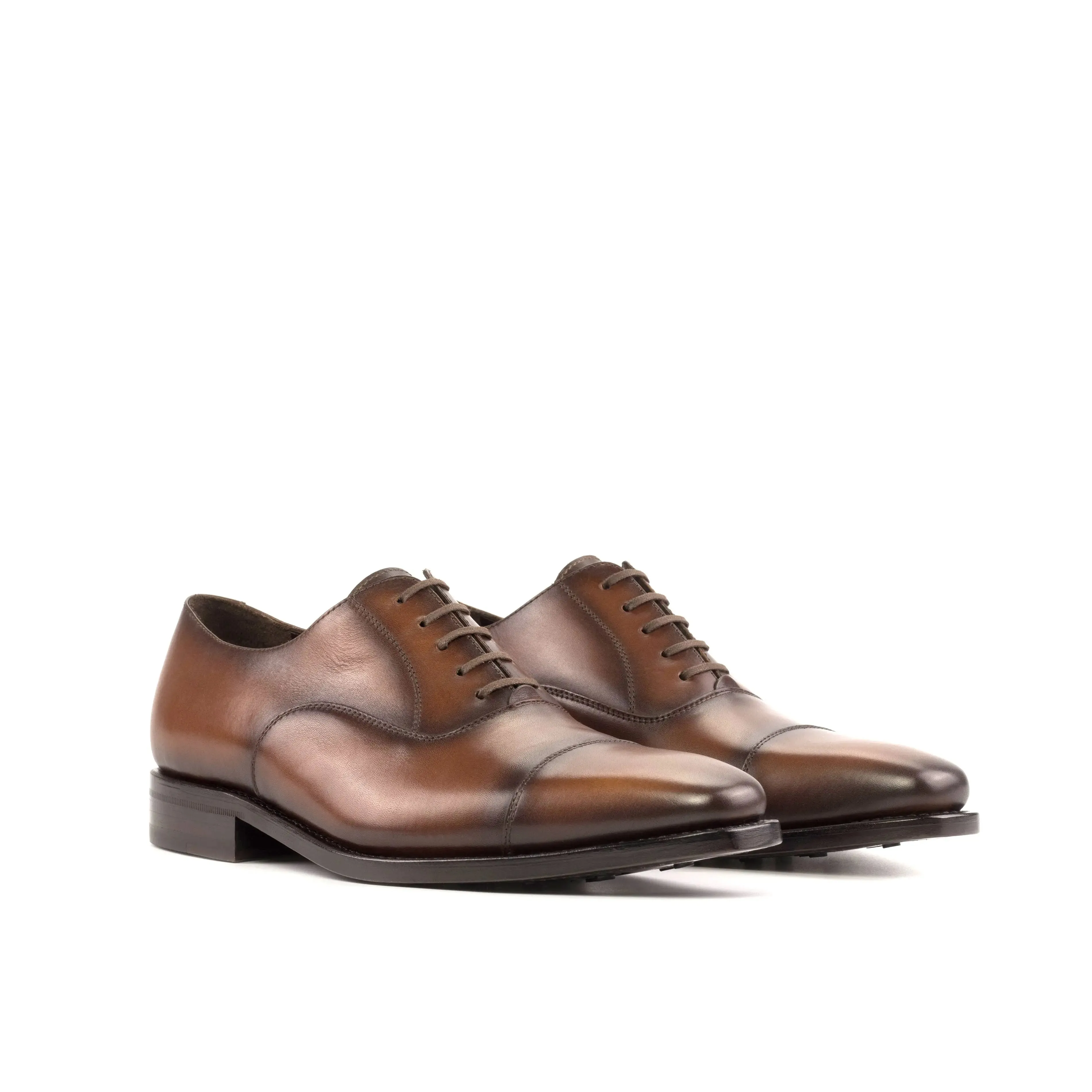 DapperFam Rafael in Med Brown Men's Italian Leather Oxford