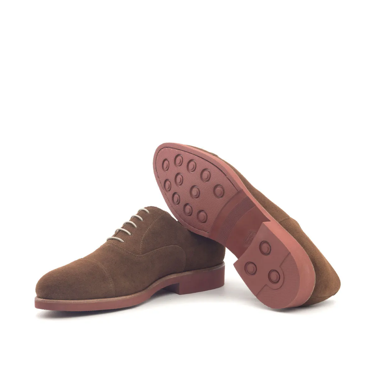 DapperFam Rafael in Med Brown Men's Lux Suede Oxford