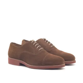 DapperFam Rafael in Med Brown Men's Lux Suede Oxford