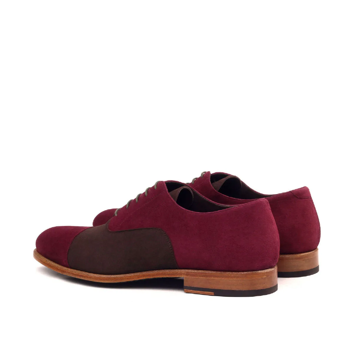 DapperFam Rafael in Wine / Brown Men's Italian Suede Oxford