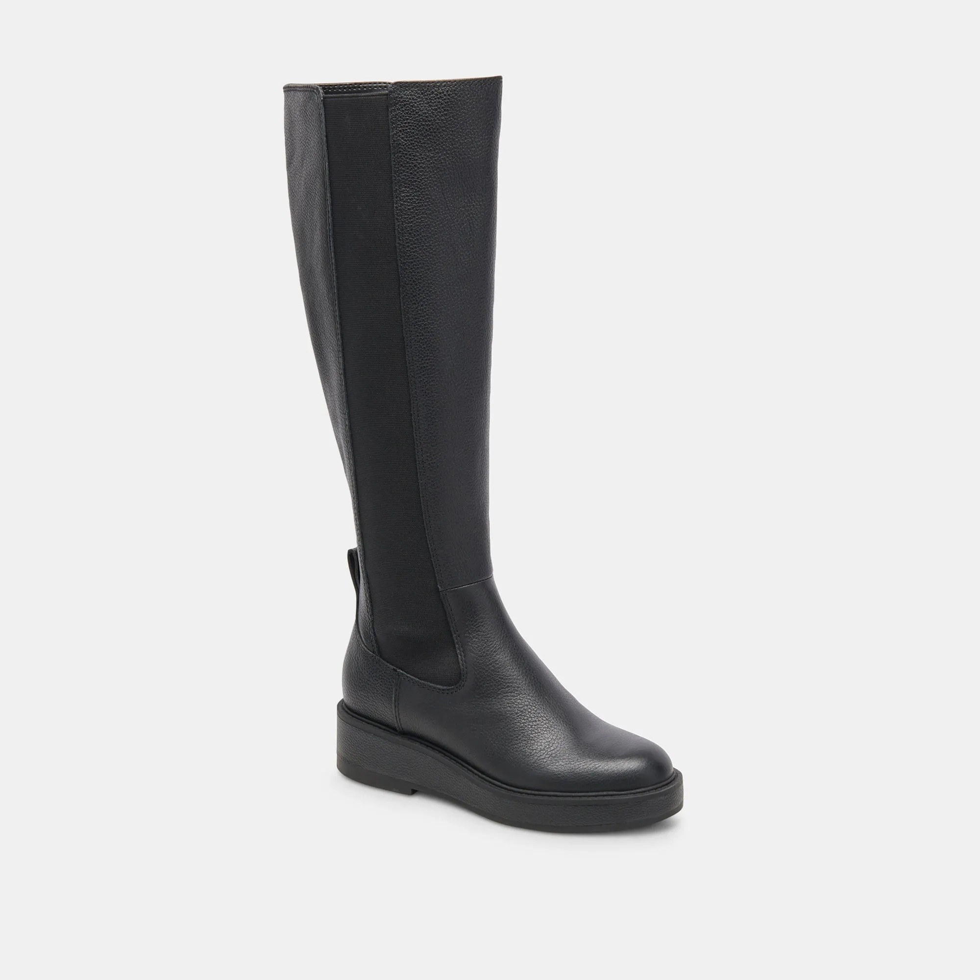 EAMON H2O WIDE CALF BOOTS BLACK LEATHER