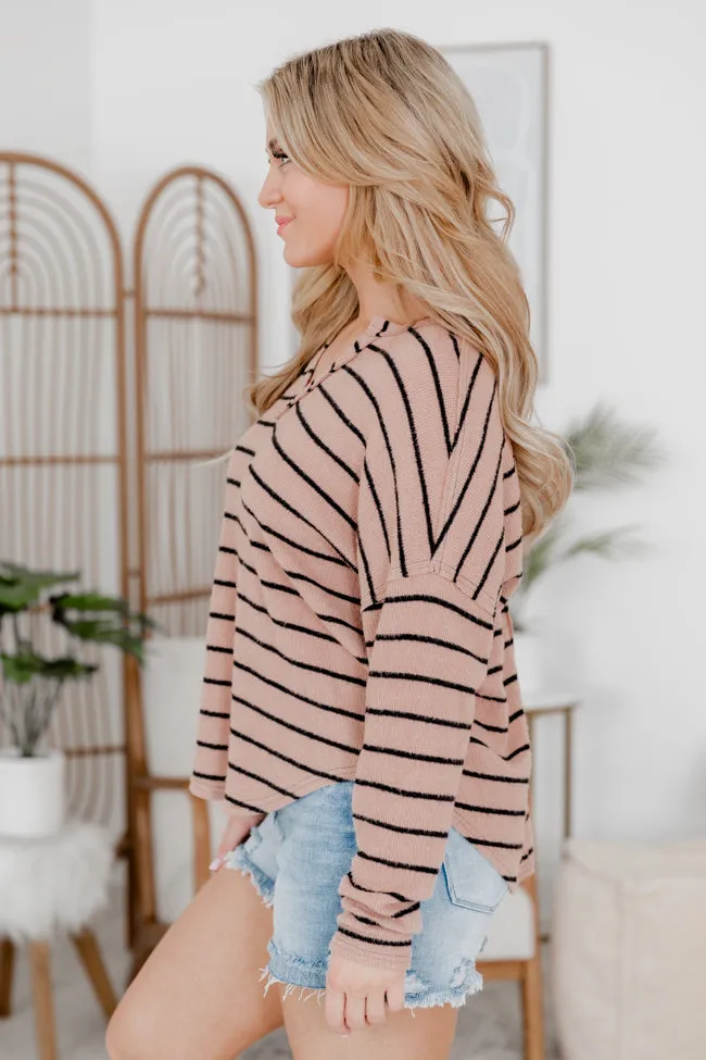 Grateful Life Mocha Striped Knit Top FINAL SALE