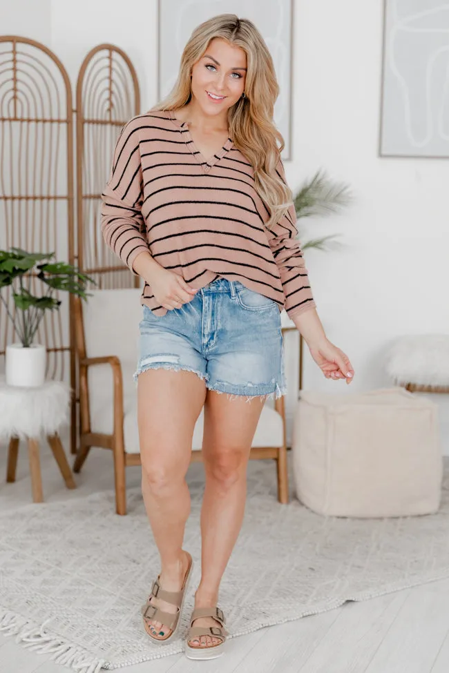 Grateful Life Mocha Striped Knit Top FINAL SALE