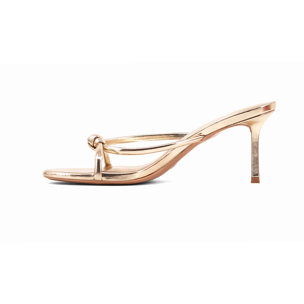 Heidi Heel Metallic Evening Sandals