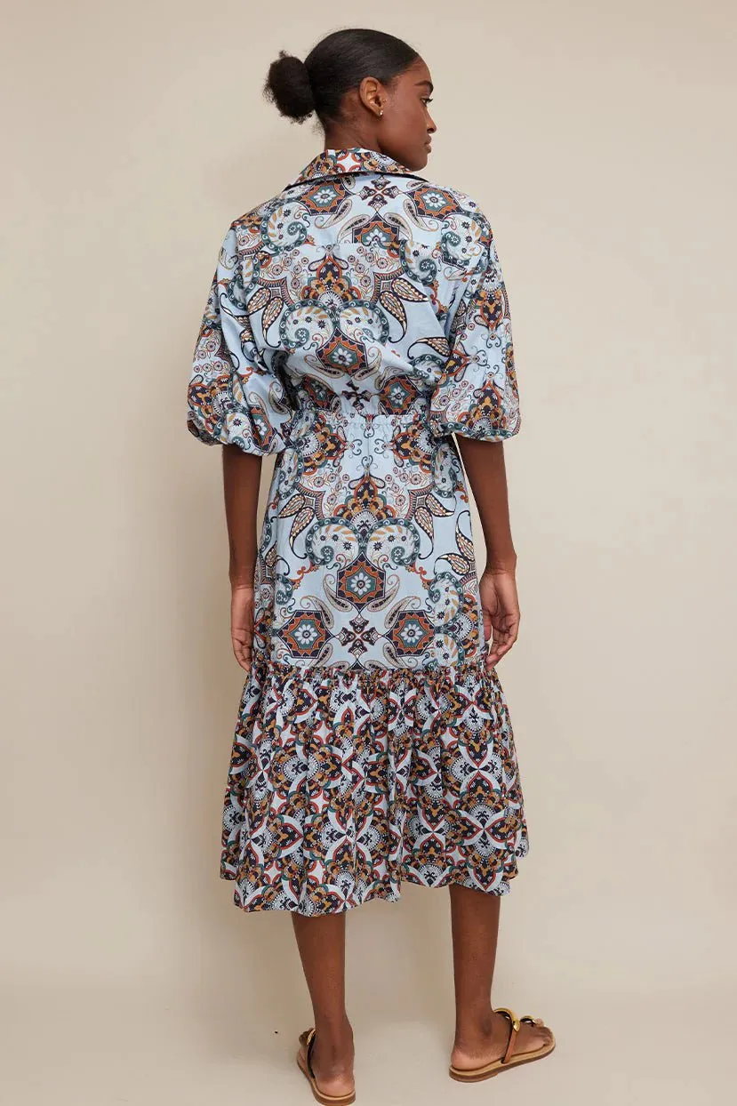 Hutton Shirtdress Blue Vintage Paisley