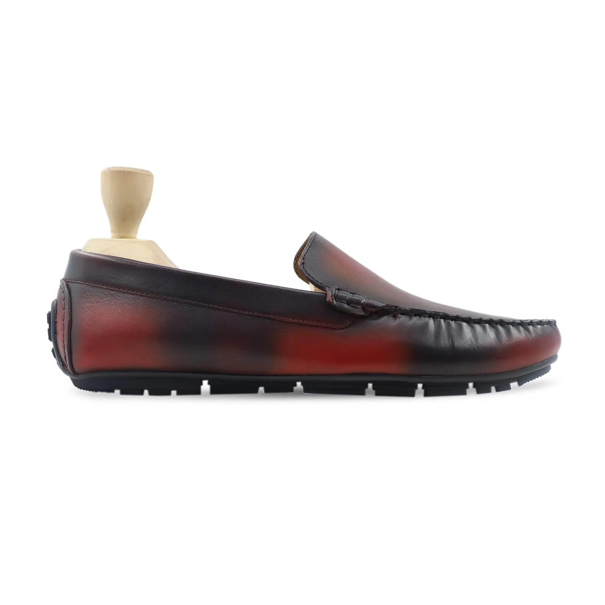 Kazuki - Men's Burnished Oxblood Calf Leather Driver Shoe