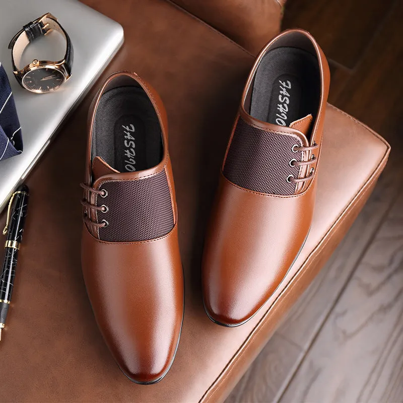 leather business formal pointed shoes