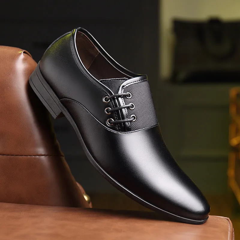 leather business formal pointed shoes