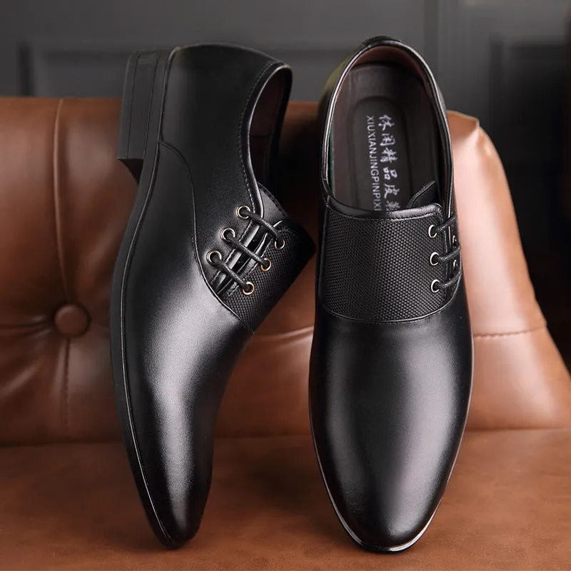 leather business formal pointed shoes