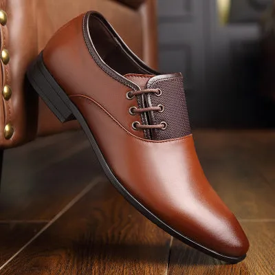 leather business formal pointed shoes