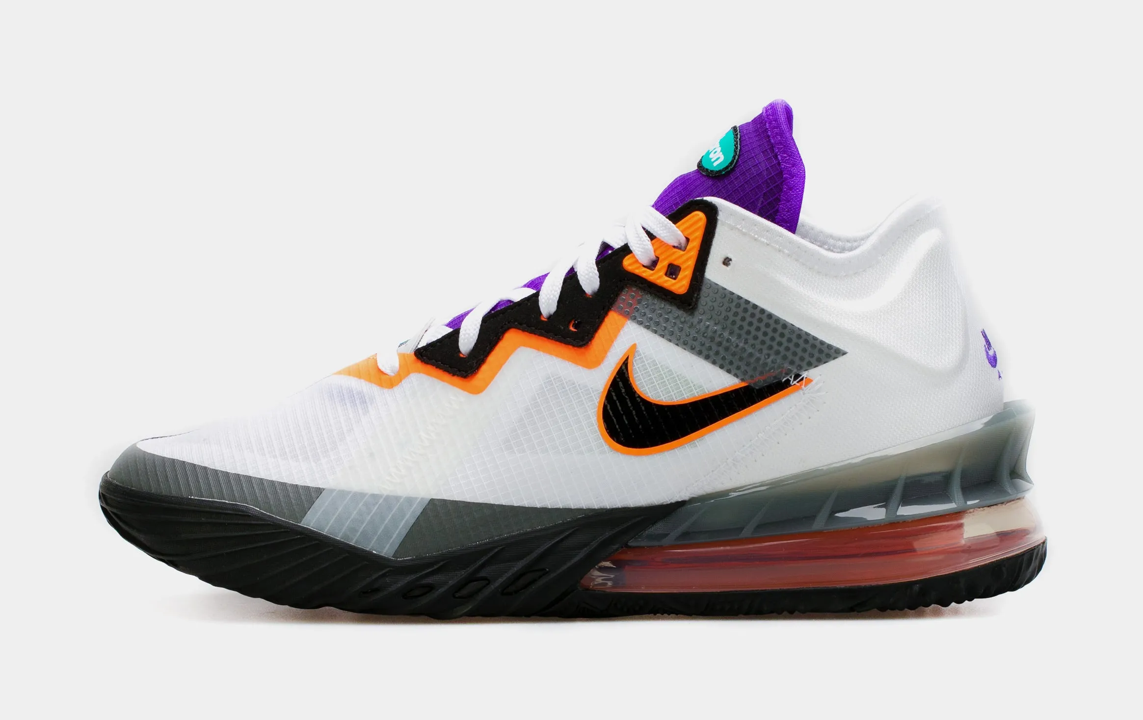 Lebron 18 Low Greedy Mens Basketball Shoe (White)