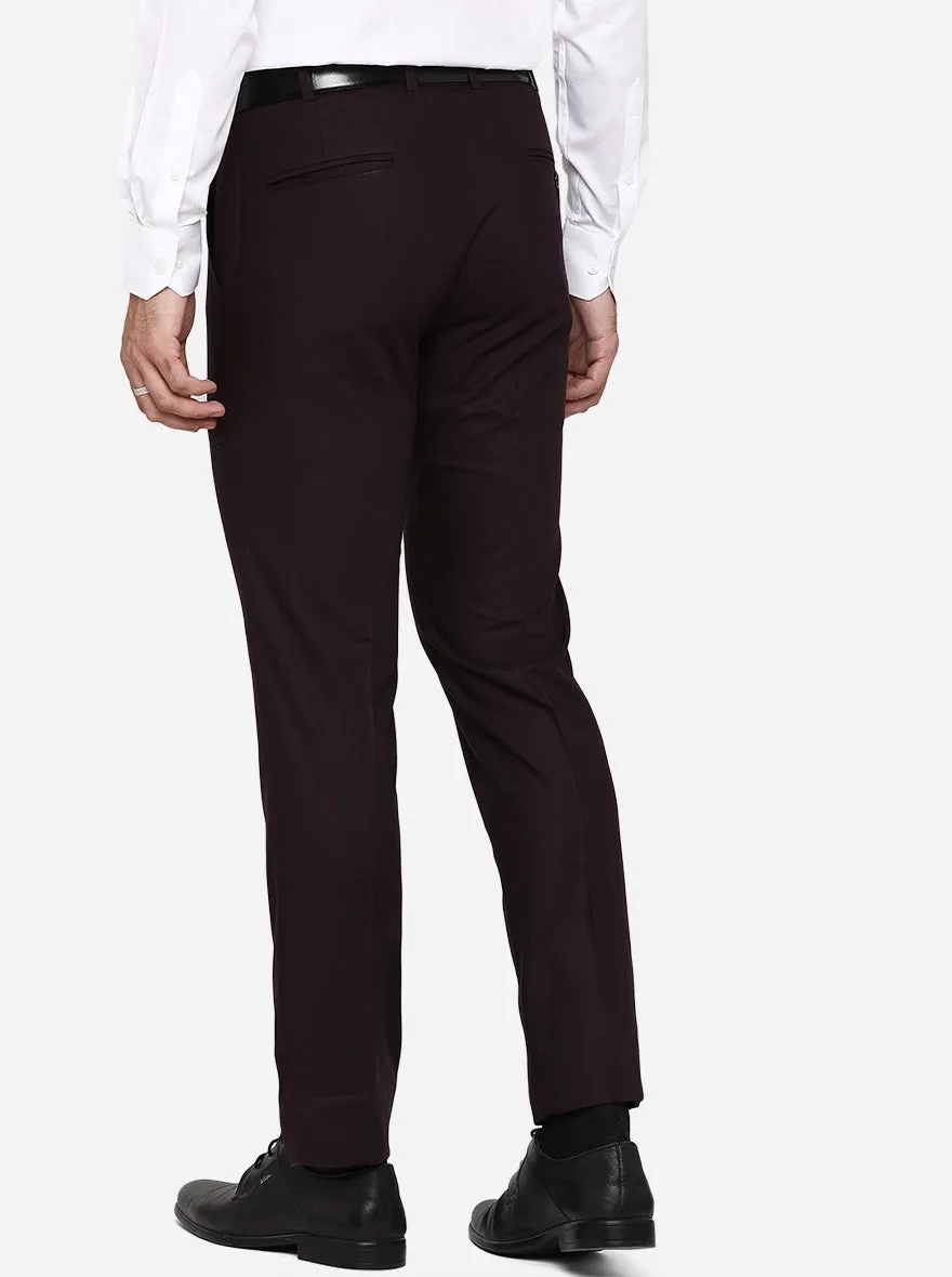 Light Brown Solid Slim Fit Formal Trouser | Metal