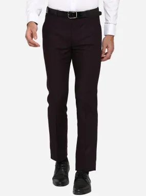 Light Brown Solid Slim Fit Formal Trouser | Metal