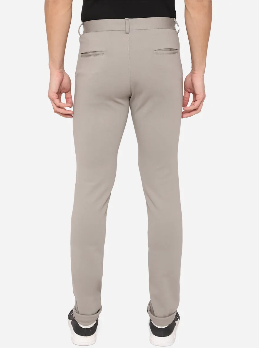 Light Grey Washed Venice Fit Casual Trouser | JadeBlue