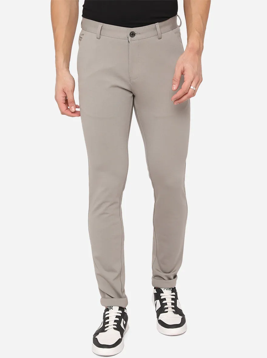 Light Grey Washed Venice Fit Casual Trouser | JadeBlue