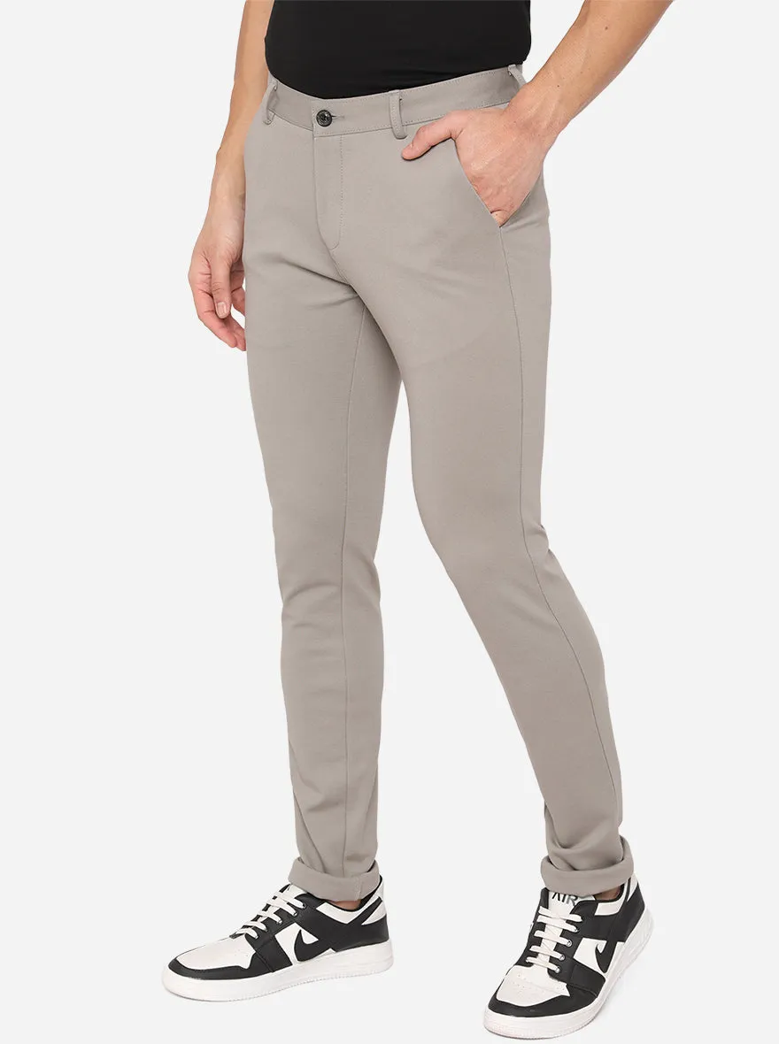 Light Grey Washed Venice Fit Casual Trouser | JadeBlue