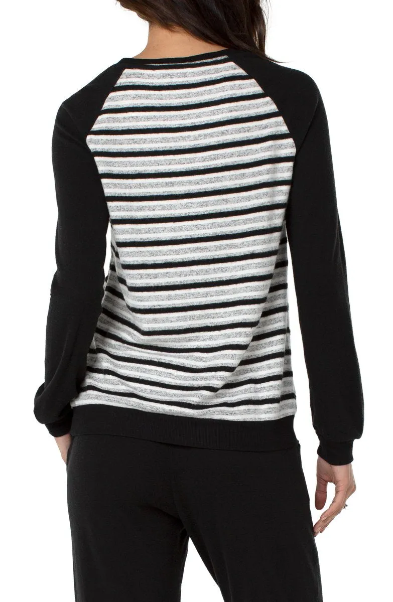 Liverpool Long Sleeve Striped Dolman Knit Top