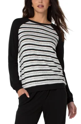 Liverpool Long Sleeve Striped Dolman Knit Top