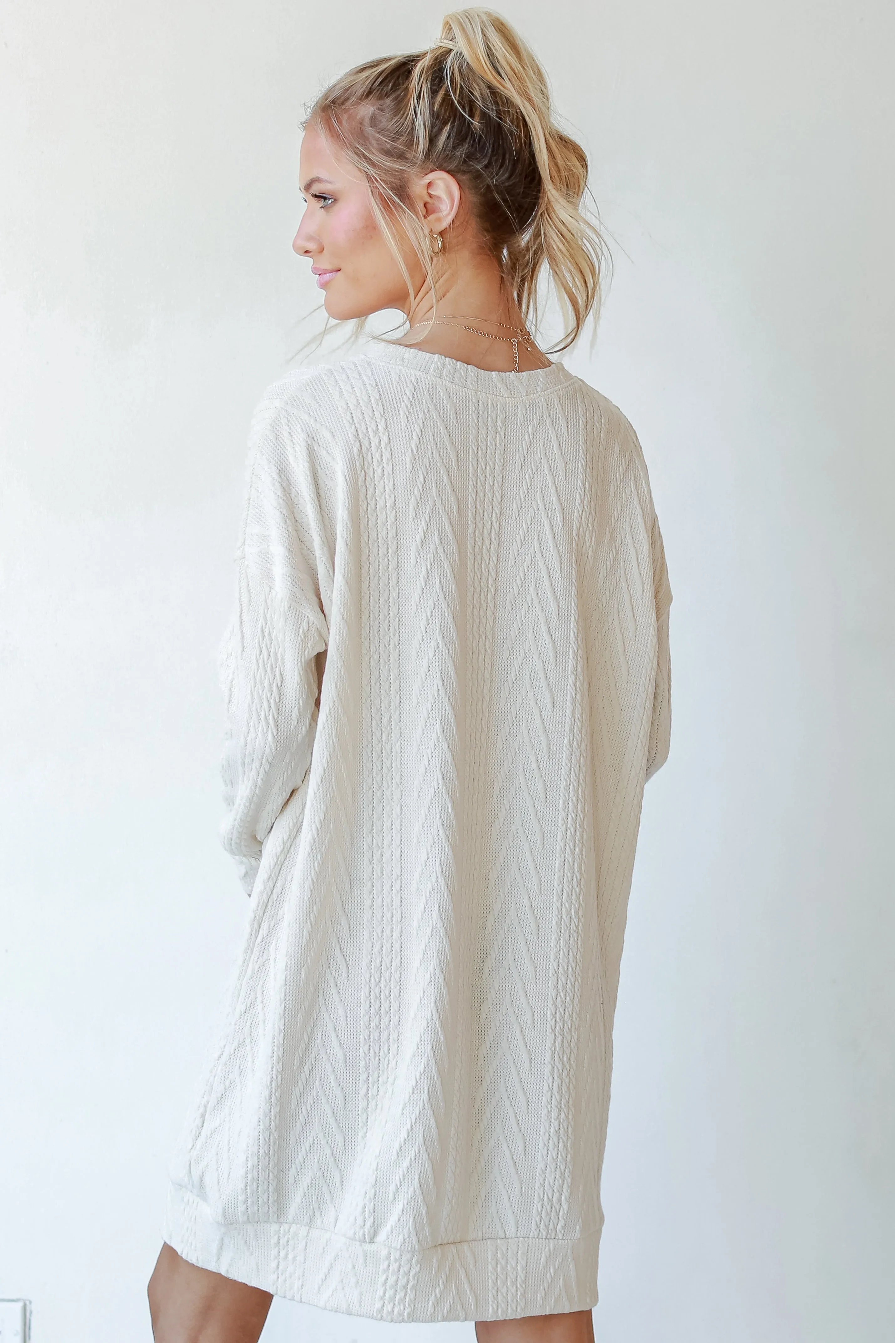 Love The Way Cable Knit Sweater Dress