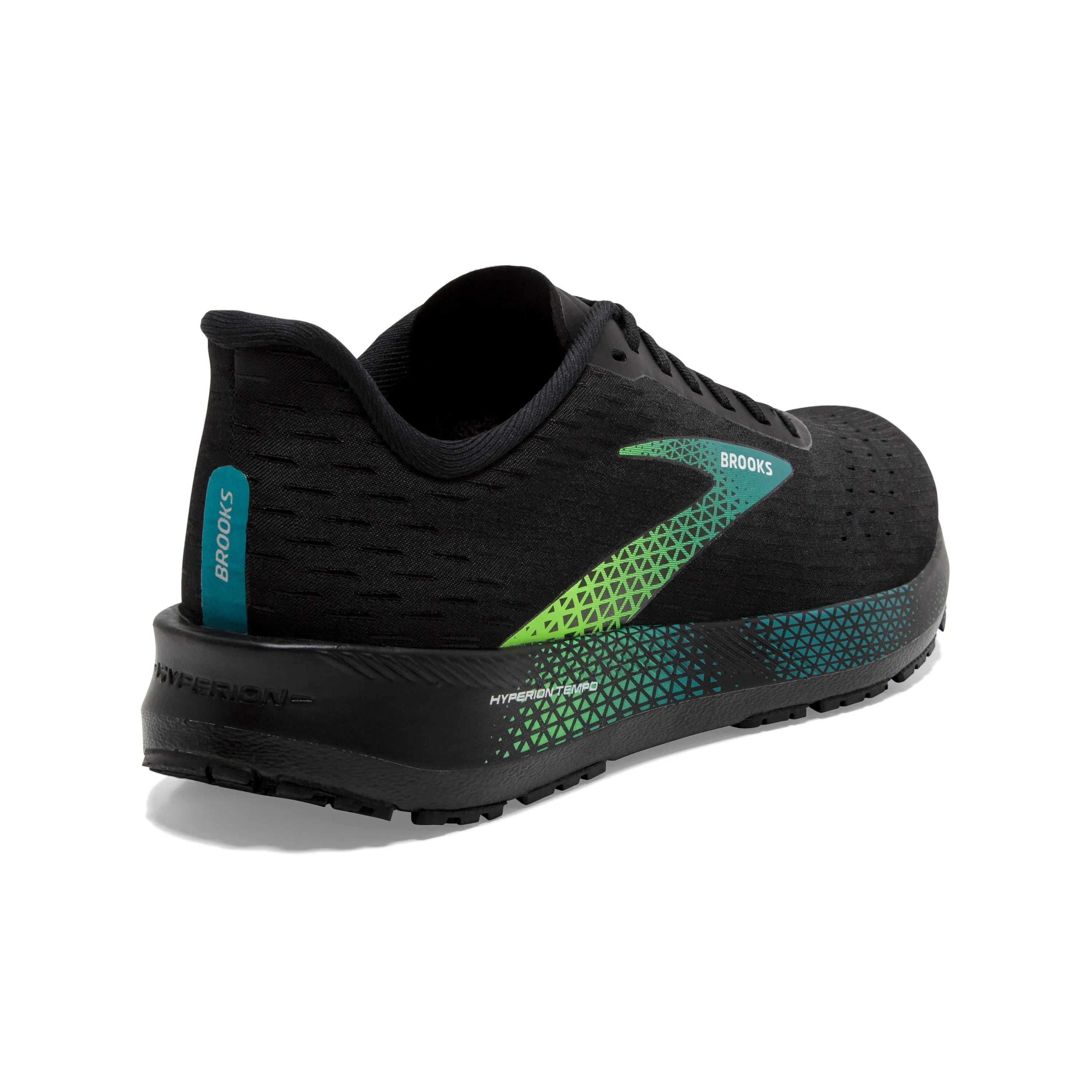 Men's Brooks Hyperion Tempo Color: Black/Kayaking/Green Gecko