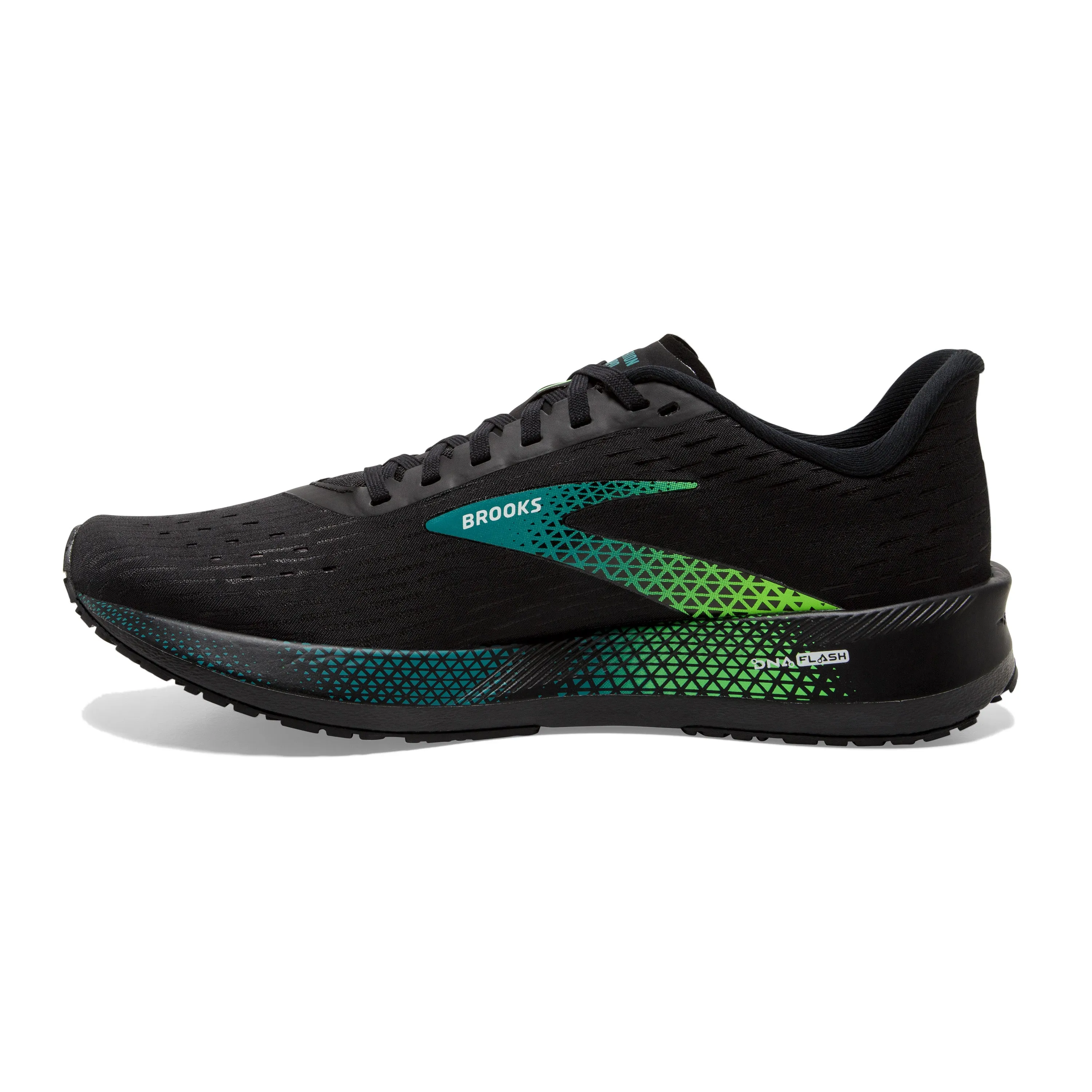 Men's Brooks Hyperion Tempo Color: Black/Kayaking/Green Gecko