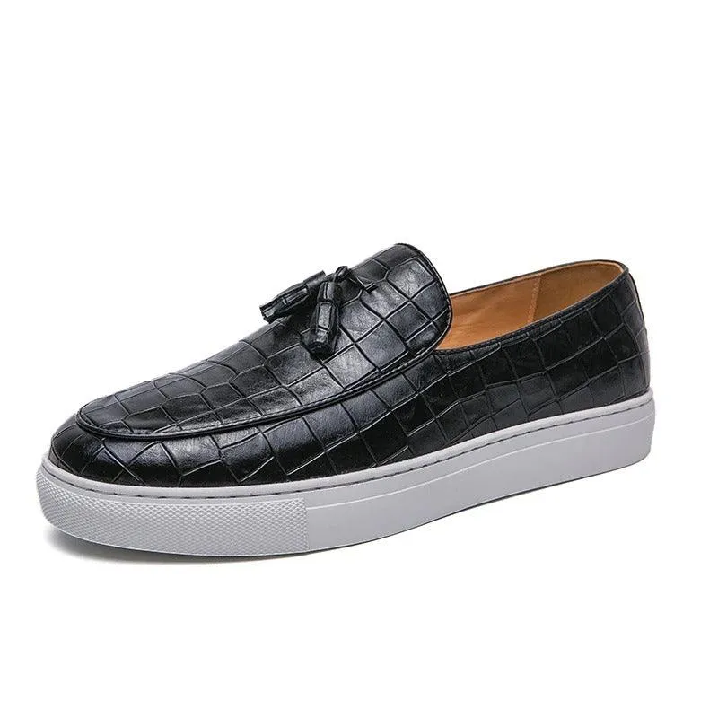 Men's Plus Size Tassel Leather Business Casual Sneakers