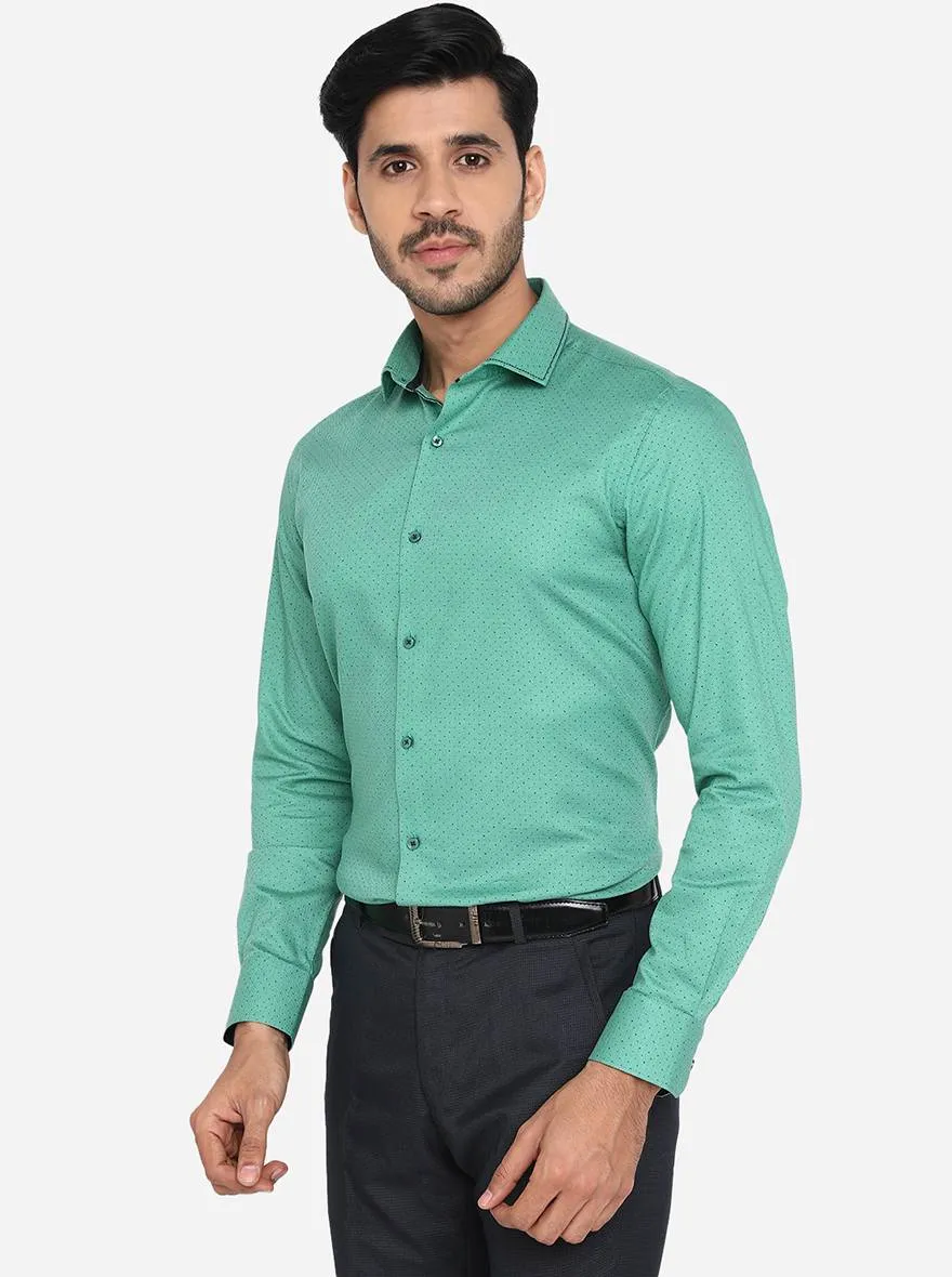 Mint Blue Solid Slim Fit Party Wear Shirt | JB Studio