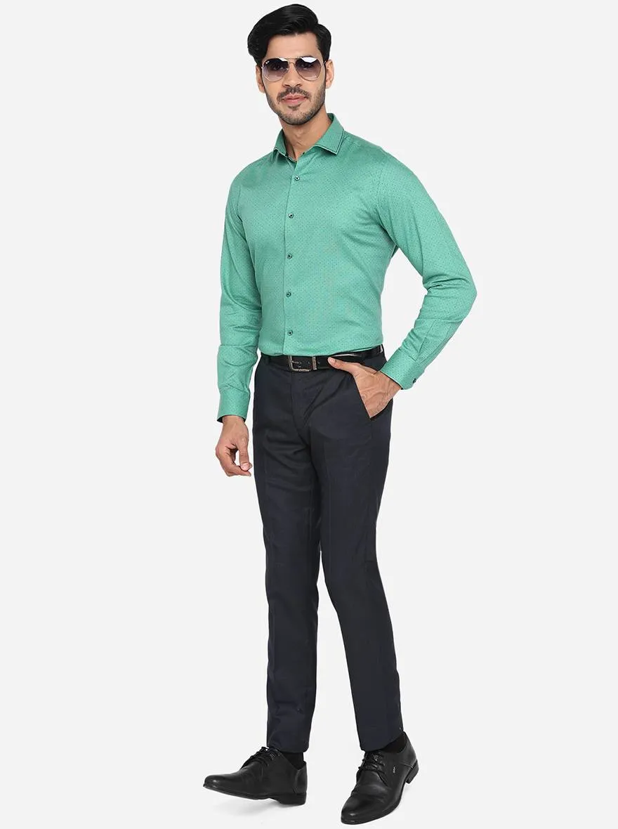 Mint Blue Solid Slim Fit Party Wear Shirt | JB Studio