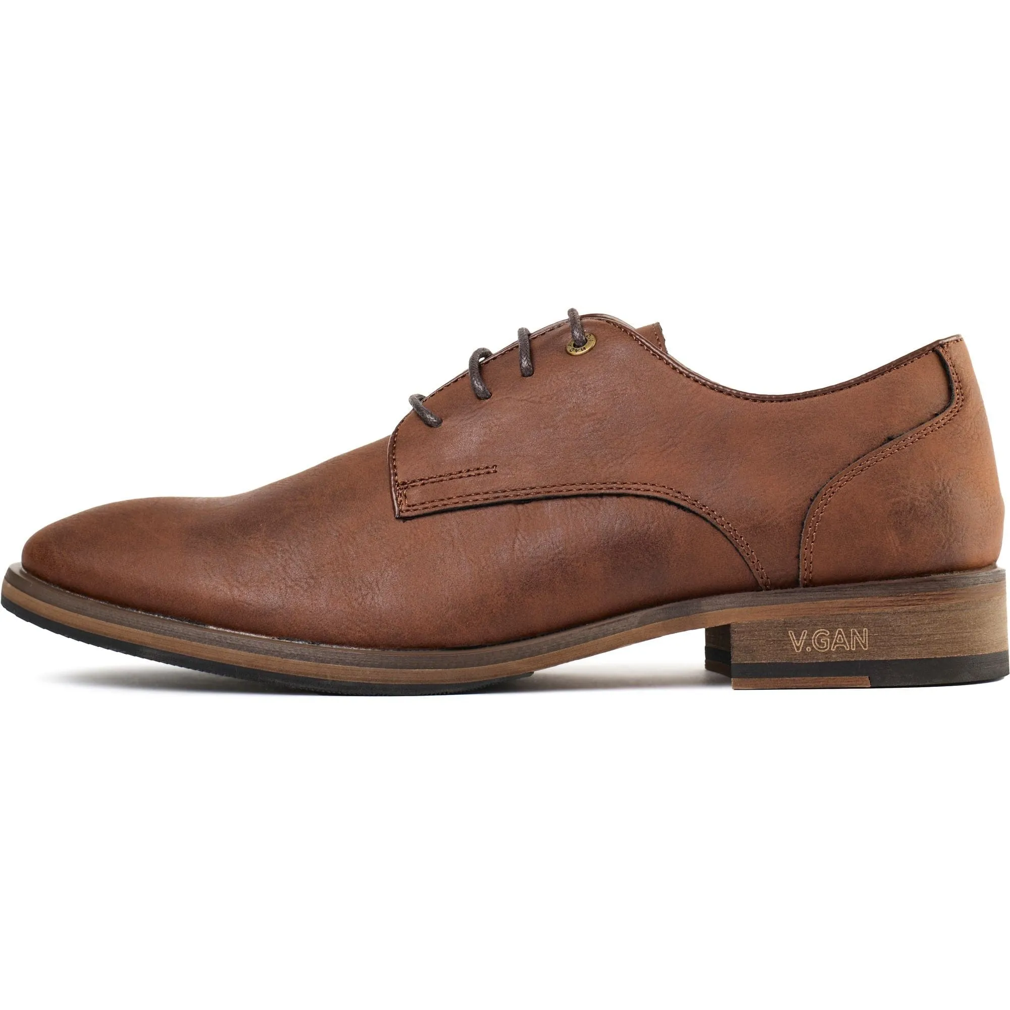 Oatmeal 2 Men's Vegan Leather Derby Shoes | Tan