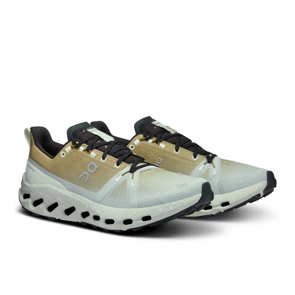 On Men's Cloudsurfer Trail Waterproof Running Shoes Safari / Mineral