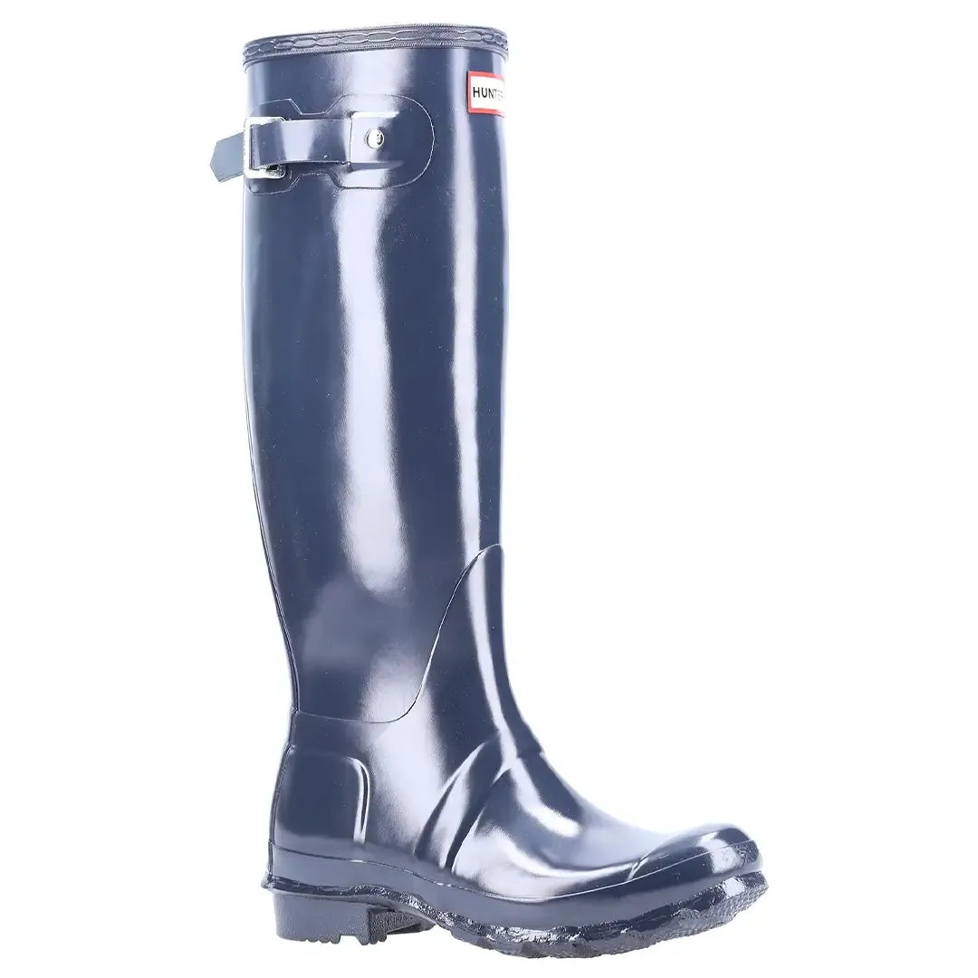 Original Tall Gloss Wellington Boots - Navy by Hunter