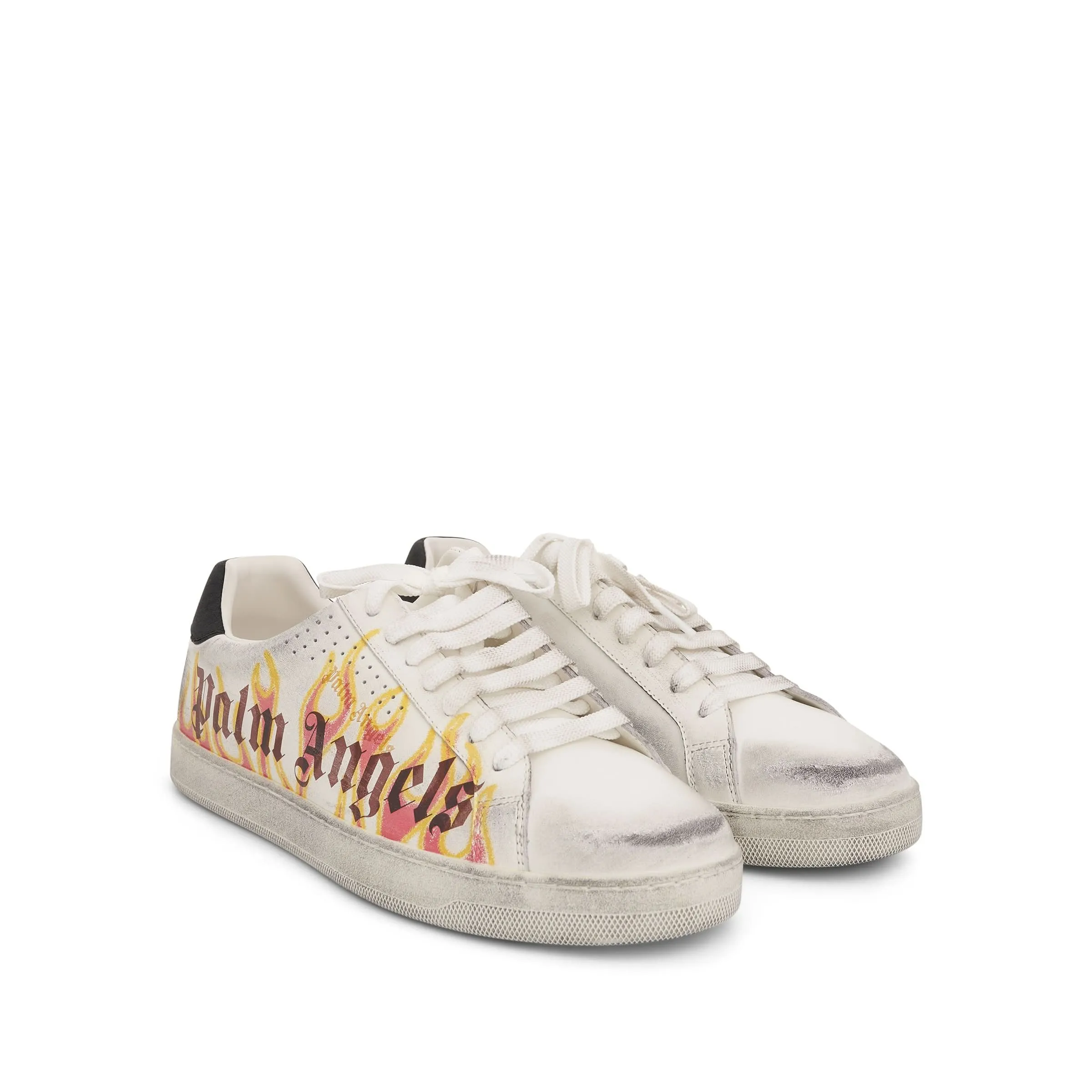 Palm-1 Sprayprint Sneakers in White/Yellow