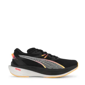 Puma Women's Deviate Nitro 3 Running Shoes in Black/Sunset Glow/Sun Stream AW24