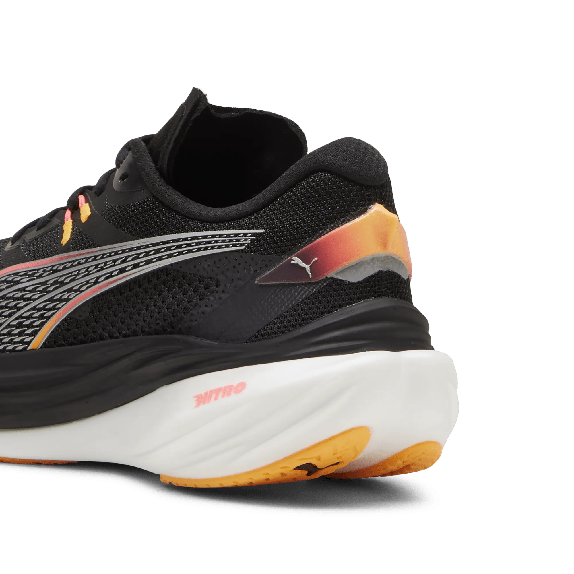 Puma Women's Deviate Nitro 3 Running Shoes in Black/Sunset Glow/Sun Stream AW24