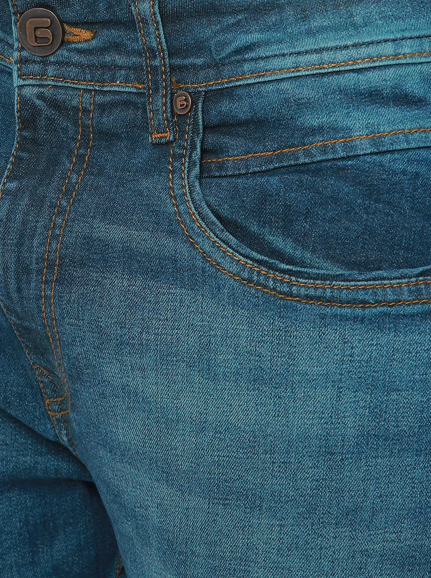 Raw Blue Washed Straight Fit Jeans | Greenfibre